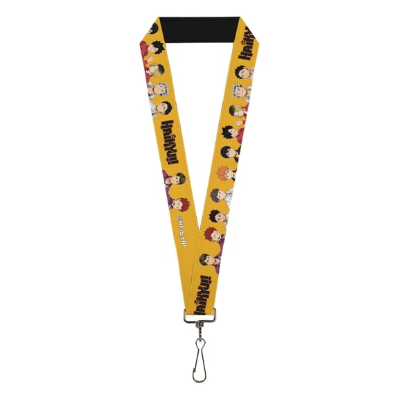 Haikyu!! Lanyard, Haikyu Player Characters and Title Logo Yellow, Elastic