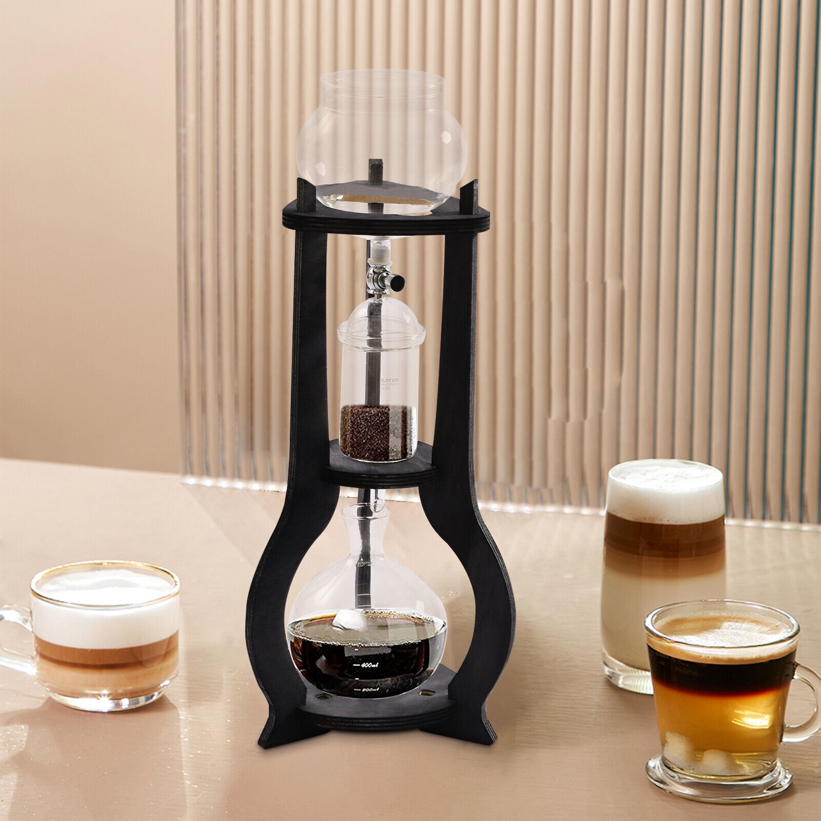 Gray Manual Cold Brew Iced Drop Tower Coffee Maker High Borosilicate Glass 6-8 cup