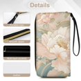 thumbnail image 5 of Womens Wallet Bifold Ladies Cluth Bag Wristlet Wrist Strap Long Purse Wave Peony Design, 5 of 6