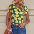 thumbnail image 4 of Rateoe Lemon Printed Women Rash Guard Short Sleeve,Tummy control Swimsuit Surfing Swimsuit Bathing Suit Short-sleeved Onesie UPF 50+, 4 of 6