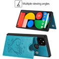 thumbnail image 2 of Pixel 5 Wallet Case with RFID Blocking Card Holder,Heart Floral Premium PU Leather Double Magnetic Buttons Stand Flip Wrist Strap Back Cover Case for Google Pixel 5 6.0 Inch,Heart Blue, 2 of 16