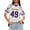 Purple, variant on WTOBBY Women's Loose Fit Short Sleeve Mesh Football Jersey V-Neck Graphic Top Tee, Casual Sporty Apparel for Daily Wear, Comfortable and Lightweight with Trendy Patterns ,Red L