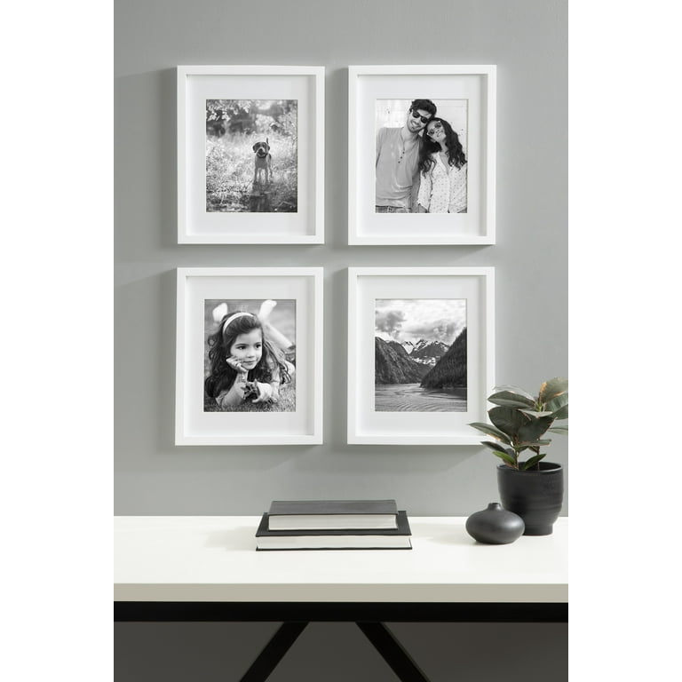 DesignOvation Gallery Picture Frame Set, Set of 4, 11 x 14 Matted