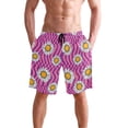 thumbnail image 4 of Dailycode Men's Quick Dry Swim Trunks Beach Shorts Casual Summer Board Shorts with Pockets, Groovy Daisy and Chessboard, 4 of 8