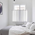 thumbnail image 4 of Grey Vertical Striped Kitchen Curtains 63 Inch Length, White Modern Simple Geometric Grommet Top Bedroom Living Room Curtains, Light Filtering Cafe Curtain Drapes 2 Panels Set 104''x63'', 4 of 8