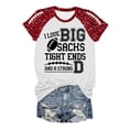 thumbnail image 4 of Womens Casual Fashion Printed Crew Neck Short Sleeve Pullover T Shirt, 4 of 5