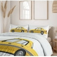 thumbnail image 6 of Ambesonne New York Taxi Duvet Cover Sets, American Style Cab, 2-Queen, White and Mustard, 6 of 7