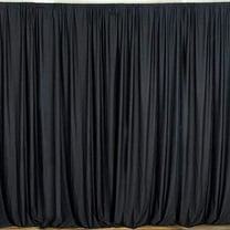 2 Panels 10 Feet x 10 Feet Polyester Curtains, Wedding Ceremony Party Home Window Decorations, Black