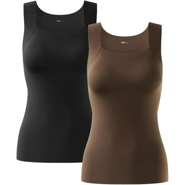Shamfreshen U Neck Shapewear Built-in Bra Tank, Shamfreshen Tank Top, Women Compression Tank Top
