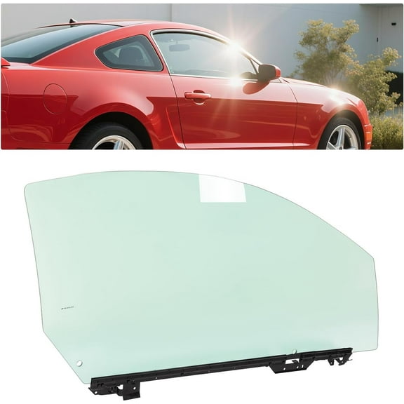 Kojem Right Side Door Glass for 1994-2004 Ford Mustang 2 Door Coupe/Convertible Passenger Side Door Window Glass Tempered Glass Light Green