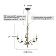 thumbnail image 3 of LNC 5-Light Farmhouse Bronze Candle Style  Antique Wood Chandelier, 3 of 11