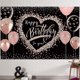 thumbnail image 2 of Happy Birthday to You Backdrop Glitter Rose Gold Happy Birthday Background Banner Birthday Party Decorations for Women Girls Princess Birthday Supplie, 2 of 4