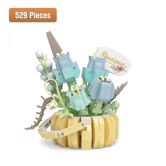 529Pieces Flower Building Blocks Set, Micro Bricks DIY Plant Model for Adults Kids Home Decor Gifts