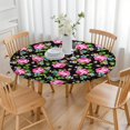 thumbnail image 3 of Round Fitted Tablecloth with Elastic Edges Fits 45"-52" Round Tables Pioneer Colorful Floral Waterproof Table Cover Washable Indoor and Outdoor for Party Kitchen Dinner Banquet Patio Picnic, 3 of 7
