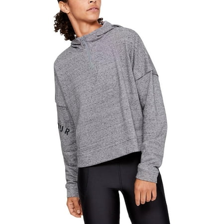 Under Armour Women Womens Rival Hooded Fitness Sweatshirt Gray L