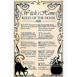 Witch Kitchen Vintage Metal Tin Sign – "Magical Things Are Crafted Here" 12x8 Inch Wall Decor For Halloween