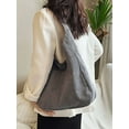 thumbnail image 3 of Gustave Corduroy Tote Bag for Women Casual Large Capacity Shoulder Bag Slouchy Hobo Handbag Underarm Bags College Travel Work Tote Purses - Gray, 3 of 9