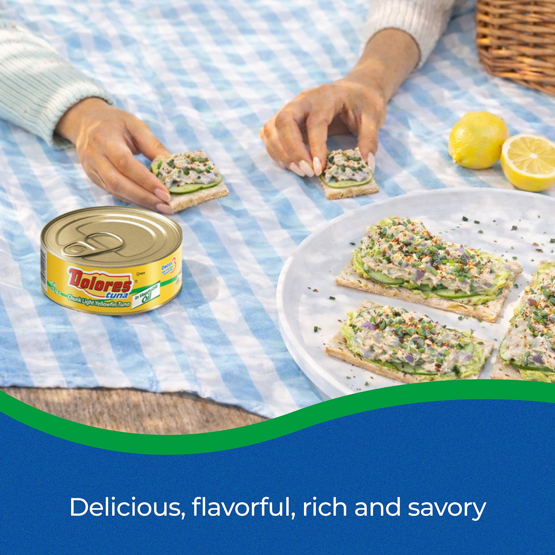 (6 pack) Dolores Tuna, Chunk Light Yellowfin Tuna in Vegetable Oil, 5 oz Can