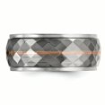 thumbnail image 4 of Edward Mirell Sterling Silver & Titanium Inlay with 14k Rose Stripe Ring, 4 of 7