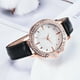 thumbnail image 2 of XR3370 Reloj de diamantes de moda Reloj con cinturón clásico Reloj de pulsera para mujer (Negro), 2 of 3