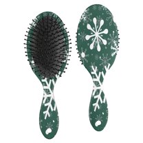 Green Christmas Snowflake Pattern Hair Brush,Girls Detangling Hair Brush,Glide Through Tangles with Ease for Wet & Dry Hair,8.8"X2.8"