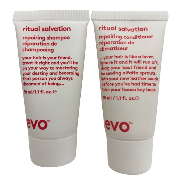 evo Ritual Salvation Ensemble de Shampooing et Revitalisant Réparateurs 1,1 OZ Chacun