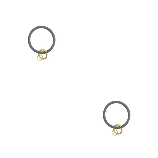 sweethay Cadena de teléfono móvil Circular impermeable Color sólido Universal Flexible Anti-pérdida anillo colgante compras deporte cordón gris Gris 2piezas