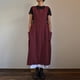 thumbnail image 3 of Vestido de mujer Casual Suelto Sólido Pinafore Tirantes Largos Delantal Algodón Lino Vestidos Generales con Bolsillos, 3 of 5