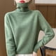 thumbnail image 1 of 100% Pure Cashmere Sweater Women's Turtleneck Thick Knit Top 24 New Fall/Winter Cashmere Loose Sweater With Bottom, 1 of 5