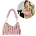 thumbnail image 2 of Bolso Bandolera Mullido para Mujer Bolso Hombro Suave para Otoño Invierno (rosa), 2 of 9