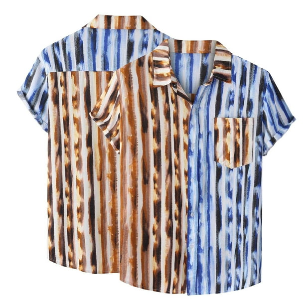 Pntutb Clearance Summer Shirt Print Casual Mens Short Sleeve Shirt