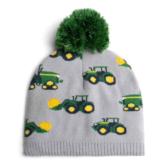 John Deere Tractor Pom Pom Beanie Winter Hat Youth to Toddler