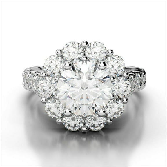 2.80 Ct Solitaire Round Beautiful Diamond Wedding Rings For Ladies Solid 14K White Gold