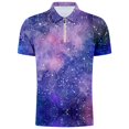 thumbnail image 3 of YDLCAFD Men's 3D Digital Print Galaxy Short Sleeve Po Lo Shirt, 3 of 5