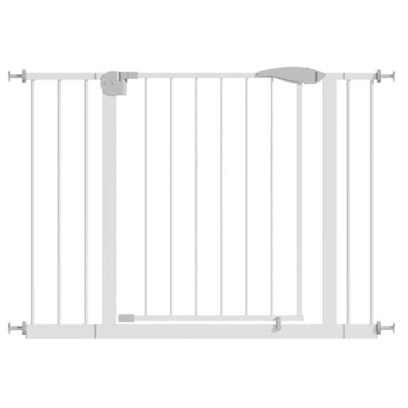 KAIFENG Walk-Through Safety Gate 29.5-44.1 in White Steel Pet Barrier
