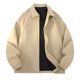 thumbnail image 1 of Ceisia Men's Casual Flip Collar Zipper Jacket with Pockets Oversized Contrast Hood Gift Outerwear, 1 of 5