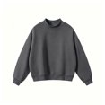thumbnail image 4 of Hearthz Mock Neck Sweatshirts for Men Fall Winter Long Sleeve Sweatshirt Men Solid Color Streetwear Lightweight Pullover Men Black M, 4 of 5