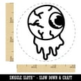 thumbnail image 2 of Oozing Eyeball Halloween Self-Inking Rubber Stamp Ink Stamper - Orange Ink - Small 3/4 Inch, 2 of 7