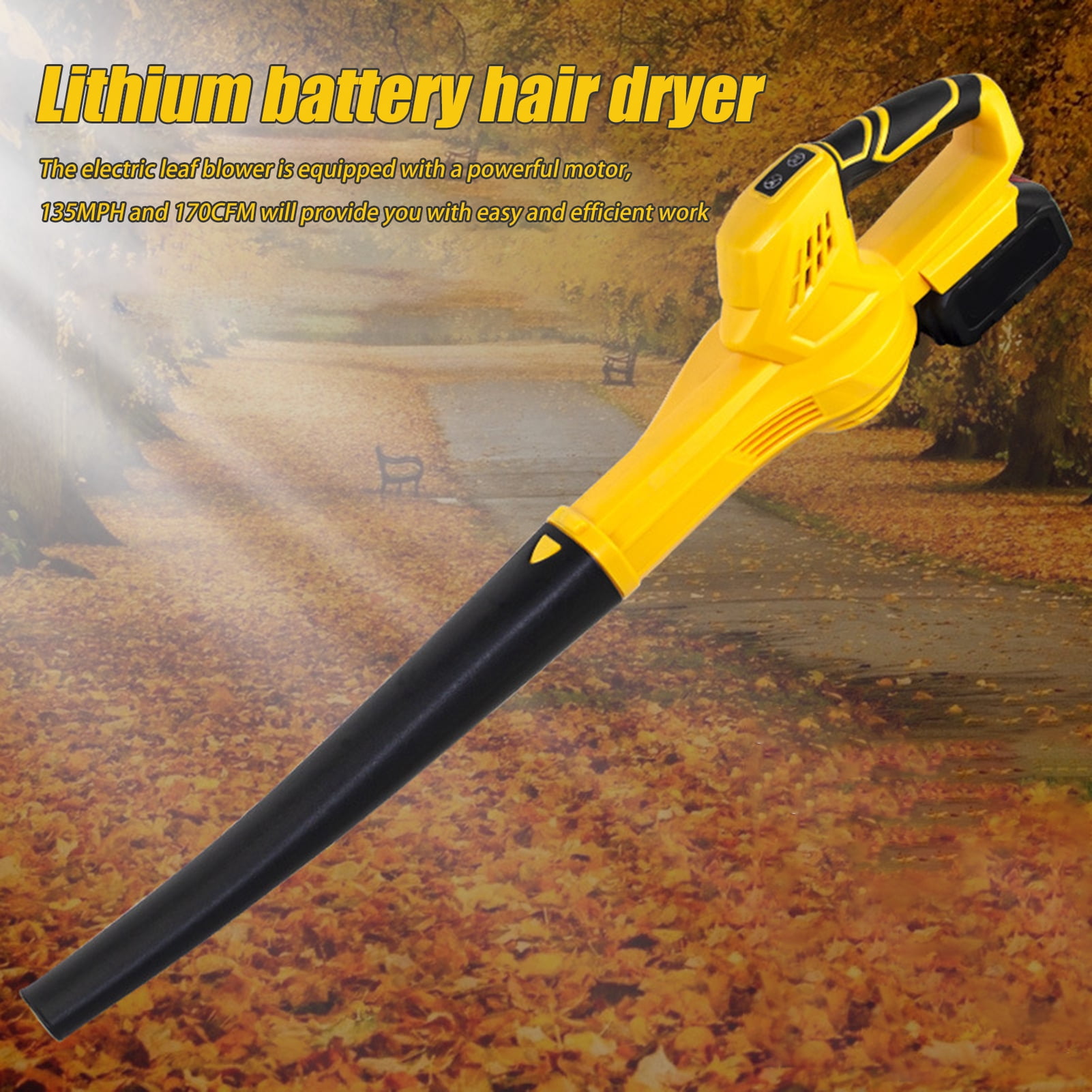Leaf Blower Cordless, Electric Leaf Blower Cordless with Charger, 3.0Ah Lightweight Battery Powered Leaf Blowers for Lawn Care, Patio, Blowing Leaves
