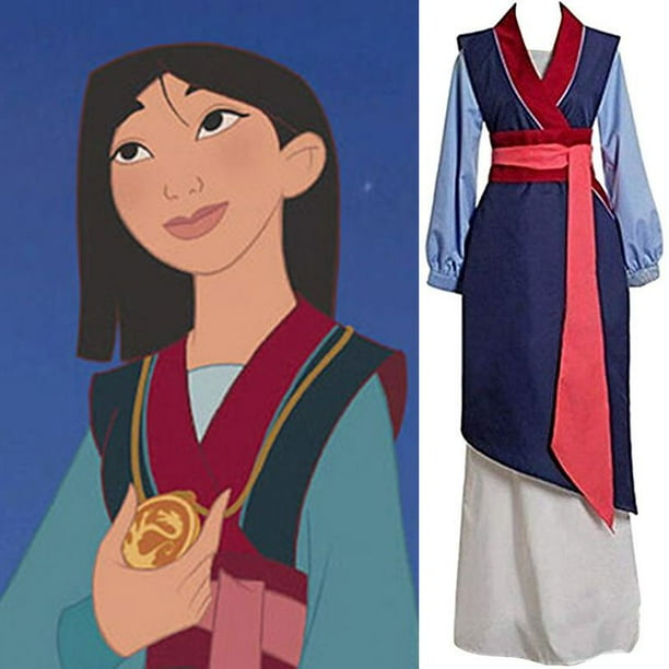 Vestido kimono tradicional mulan pelicula de halloween disfraz de cosplay conjunto completo