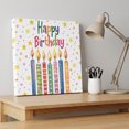 thumbnail image 4 of Ships Next Day Canvas Wall Art 12"x12", Happy Birthday Wood Framed Canvas Print Painting, Colorful Star Funny Celebration Ready to Hang Small Picture Wall Decor for Home Kitchen Dining Room Office, 4 of 9
