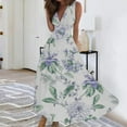 thumbnail image 4 of Ruyang Casual Dresses for Women, 2024 Womens Summer Wrap V Neck Sleeveless Maxi Dress,Trendy Boho Floral Dress Beach Sundress, 4 of 6