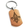 thumbnail image 1 of Stainless Steel Knightly Fleur De Lis Engraved Dog Tag Keychain Keyring, 1 of 1