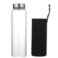 thumbnail image 1 of Botella de agua de vidrio de 1000 ml de alto borosilicato con funda de neopreno, tapa a prueba de fugas, reutilizable, ecológica, 1 of 5