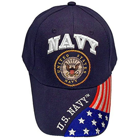 Buy Caps and Hats Navy Veteran Baseball Cap Vet Military Mens One Size (U.S. Navy with Flag Bill)