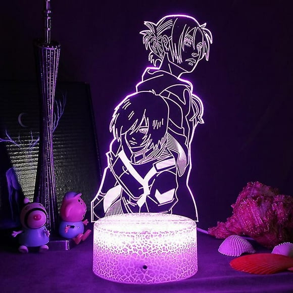 Attack On Titan Anime Rgb Lamp Manga Figure Configuration Eren Jaeger Aot Hange Zoe Shingeki No Kyojin Armin Arlert Gift 3d Night Light