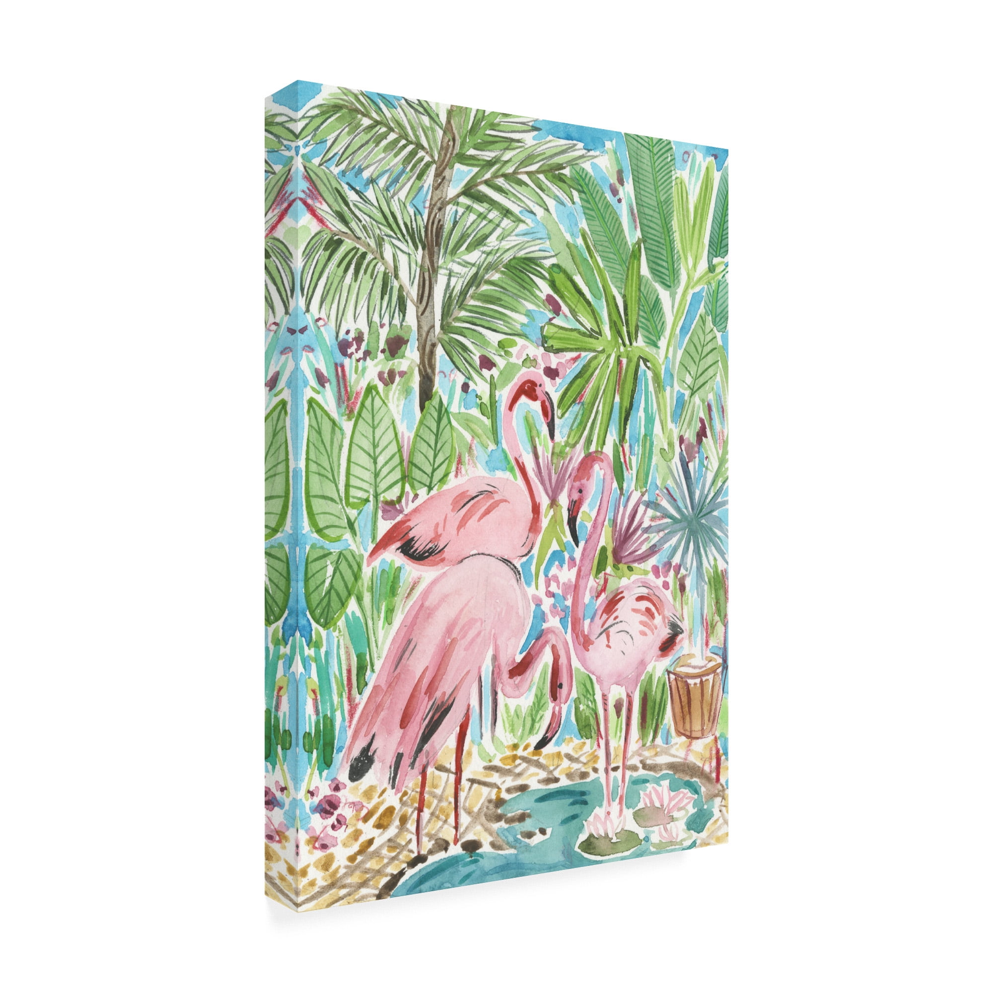 Trademark Fine Art 'Flamingo Paradise II' Canvas Art by Melissa Wang