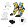thumbnail image 5 of Rocae Blue Ocean Wave Sunflower for Premium Adult Socks,Comfortable, Breathable, and Durable Socks, Perfect for Everyday Wear, 5 of 7