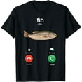 thumbnail image 1 of Fih Calling Remember me Message Delin Accepter Appel Téléphonique T-Shirt Poisson - Noir - m, 1 of 2