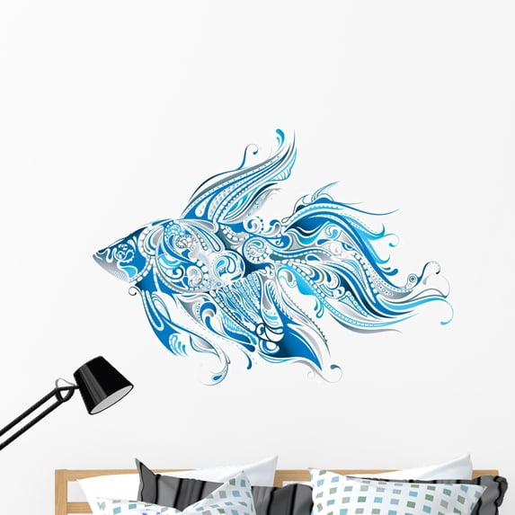Tropical Fish Wall Decal by Wallmonkeys Peel and Stick Graphic (48 in W x 34 in H) WM244041